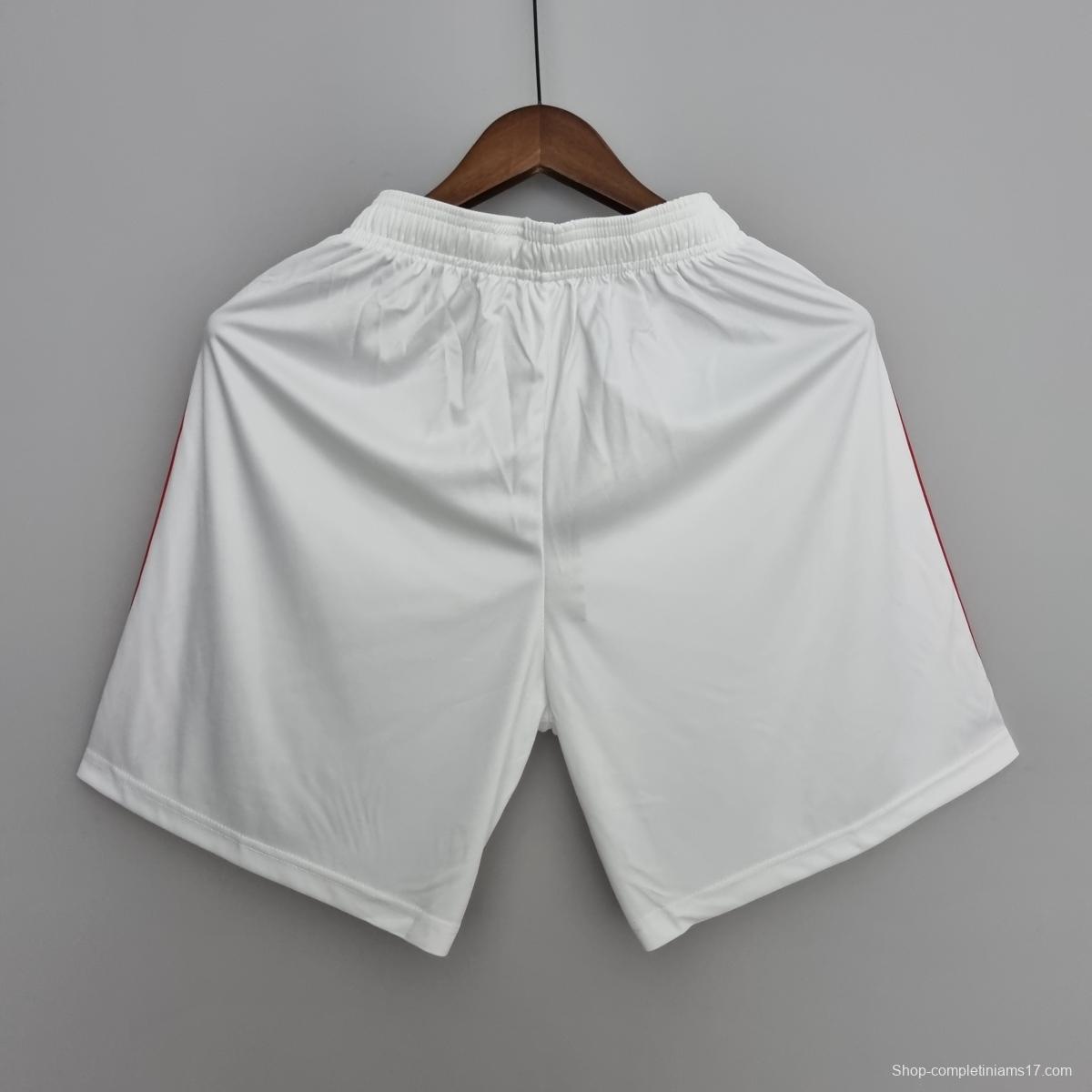 22/23 Internacional Shorts White Soccer Jersey