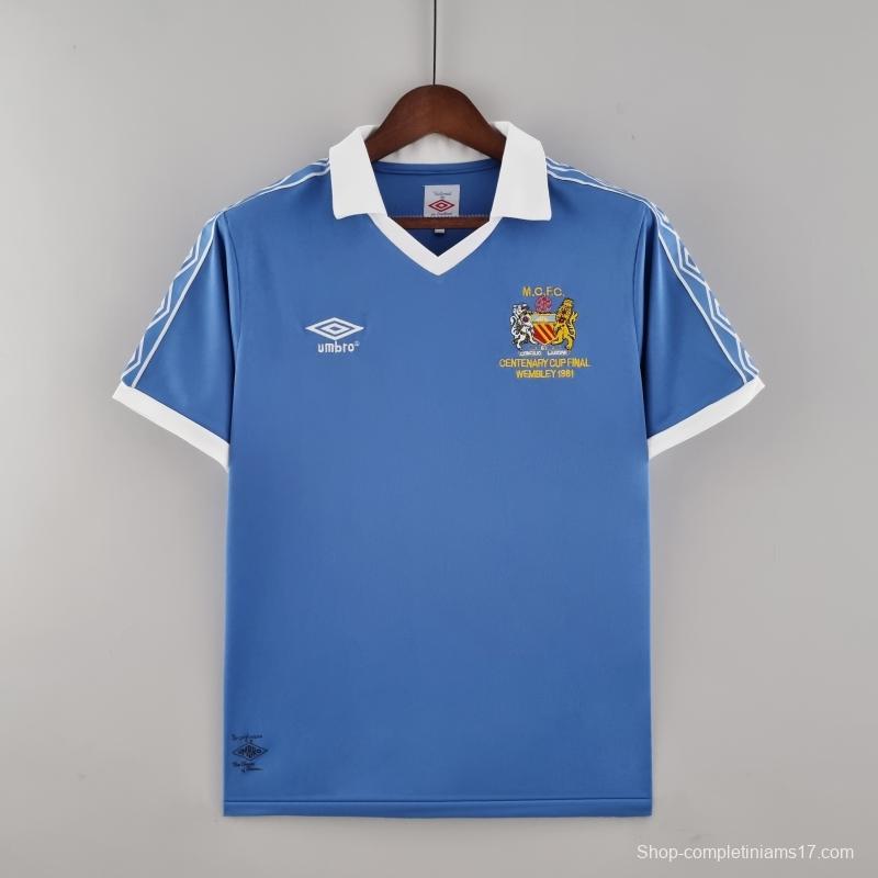 Retro Manchester City 81/82 Home Soccer Jersey
