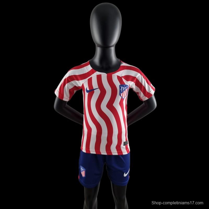 22/23 Kids Atletico Madrid Home 16-28 Soccer Jersey