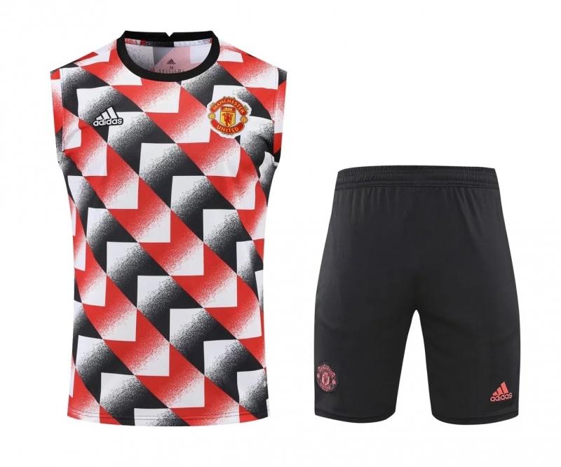 22/23 Manchester United Pre-Training Jersey Black+Red+White Vest