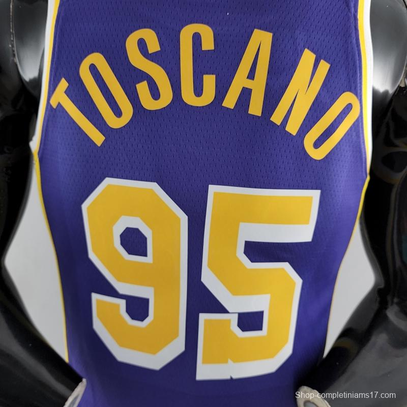 75th Anniversary TOSCANO #95 Los Angeles Lakers Jordan Purple NBA Jersey