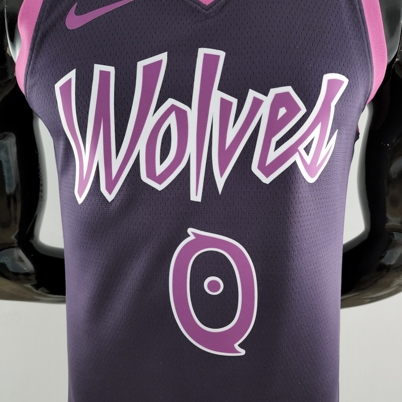 Minnesota Timberwolves RUSSELL#0 Black And Purple NBA Jersey