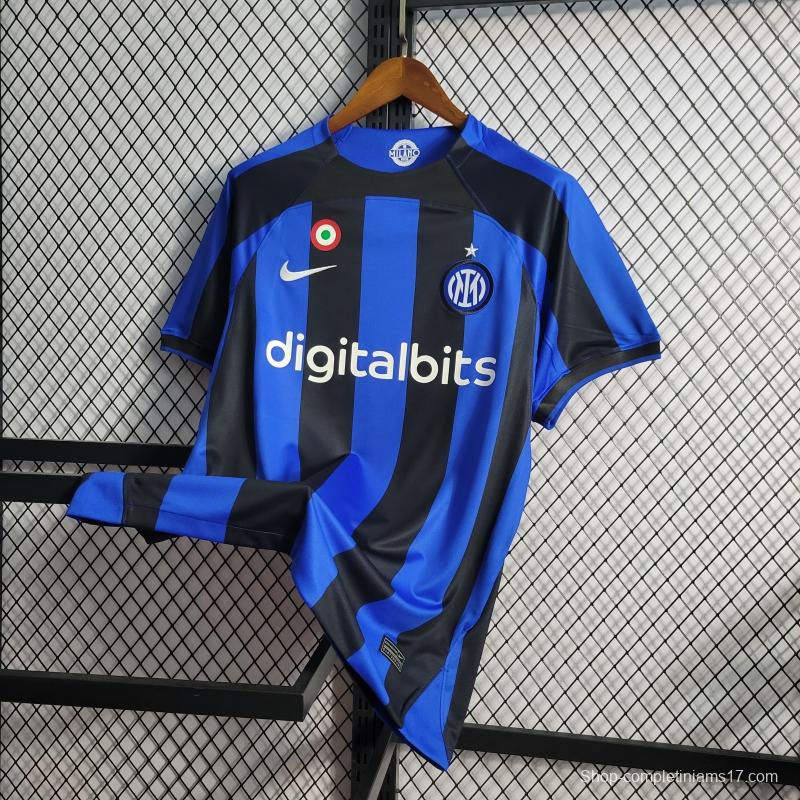 22/23 Inter Milan Home Soccer Jersey With Patch