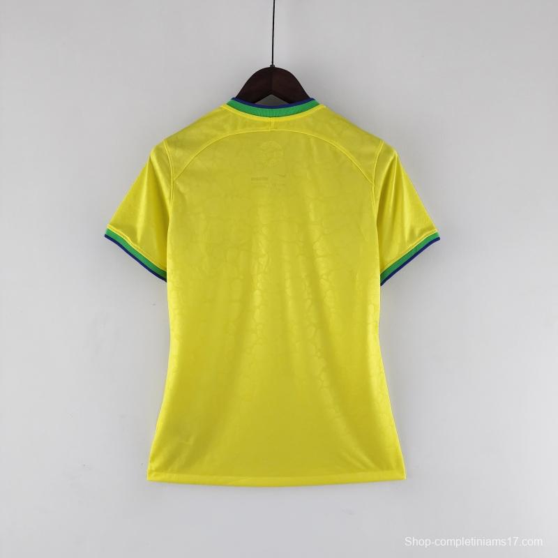 2022 Woman Brazil World Cup Jersey Home Soccer Jersey