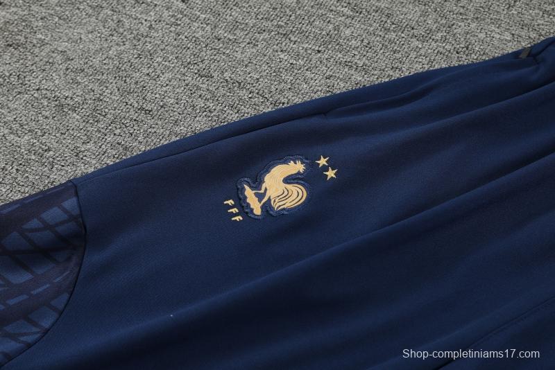 2022 France Navy Half Zipper Tracksuit Half Zipper Tracksuit