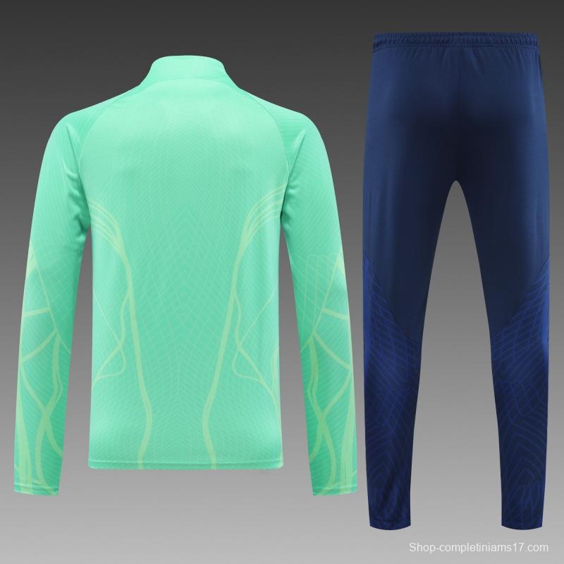 2022 Brazil Green Half Zipper Tracksuit