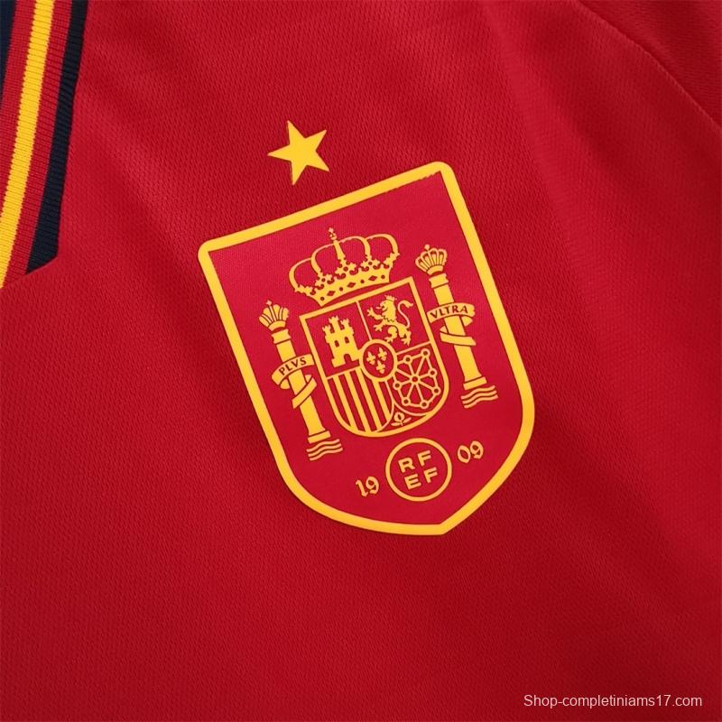 2022 Spain Home Soccer Jersey