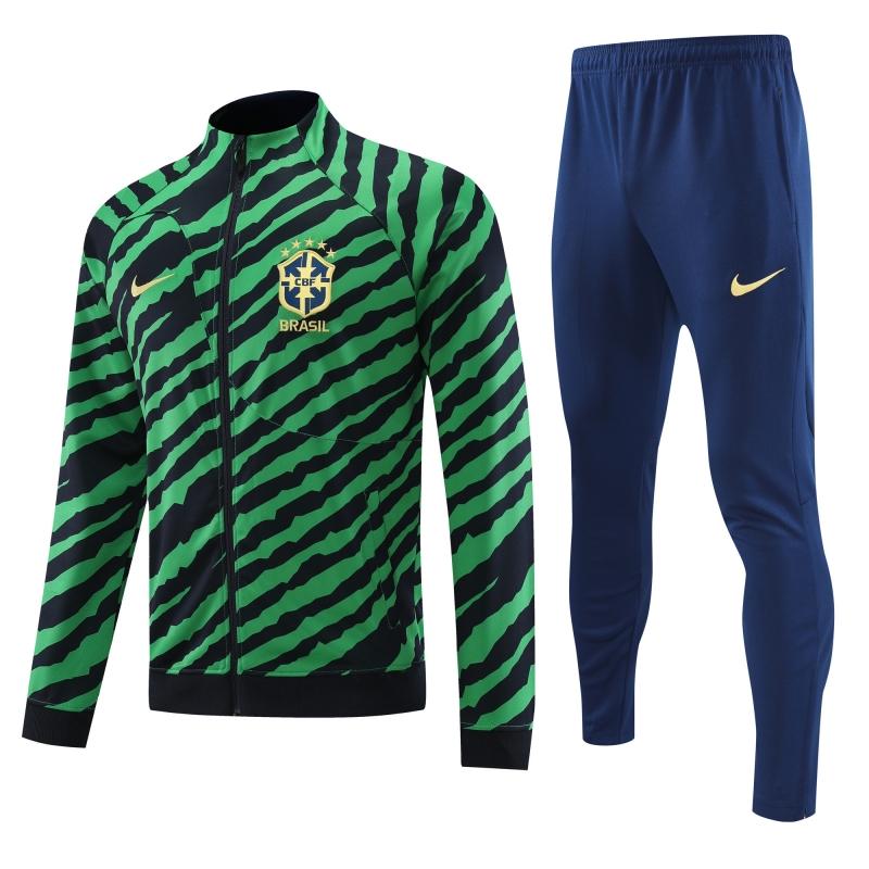 2022 Brazil Green/Black Half Zipper Tracksuit