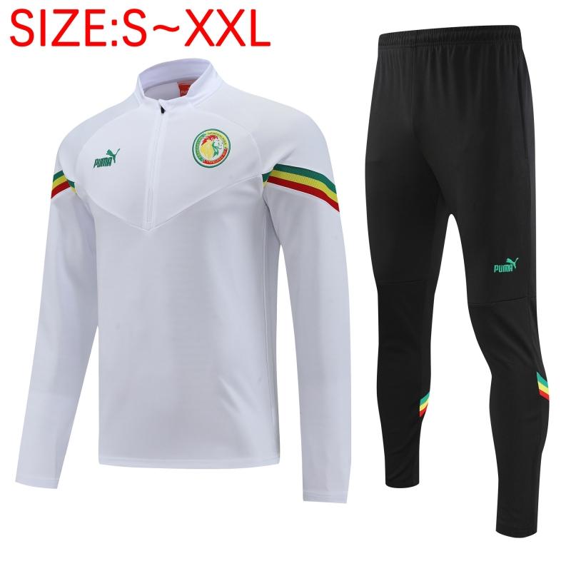 2022 Senegal White Half Zipper Tracksuit