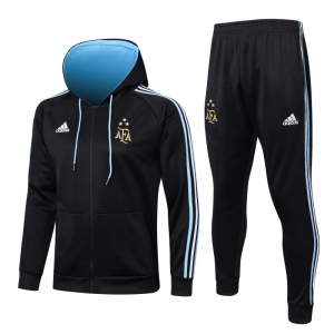 3 Stars 2022 Argentina Navy Full Zipper Hoodie Tracksuit