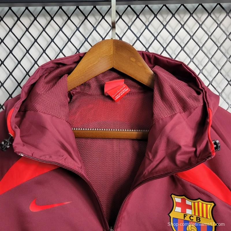 23-24 Barcelona Red Windbreaker