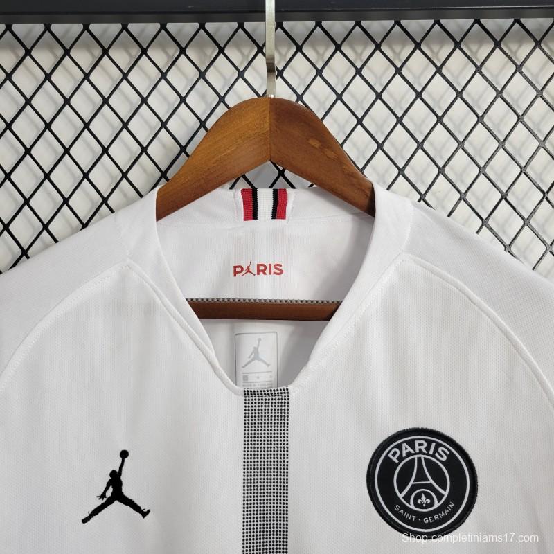 Retro Long Sleeve 18-19 PSG White Champions League Jersey