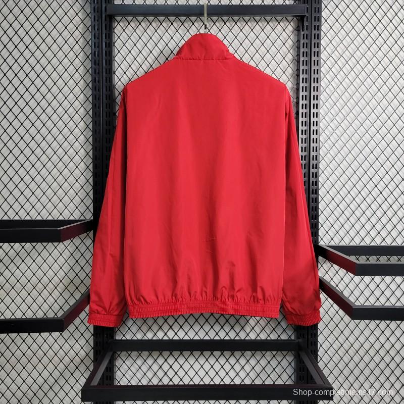 2023 Reversible 3-star Argentina Red/Black Windbreaker