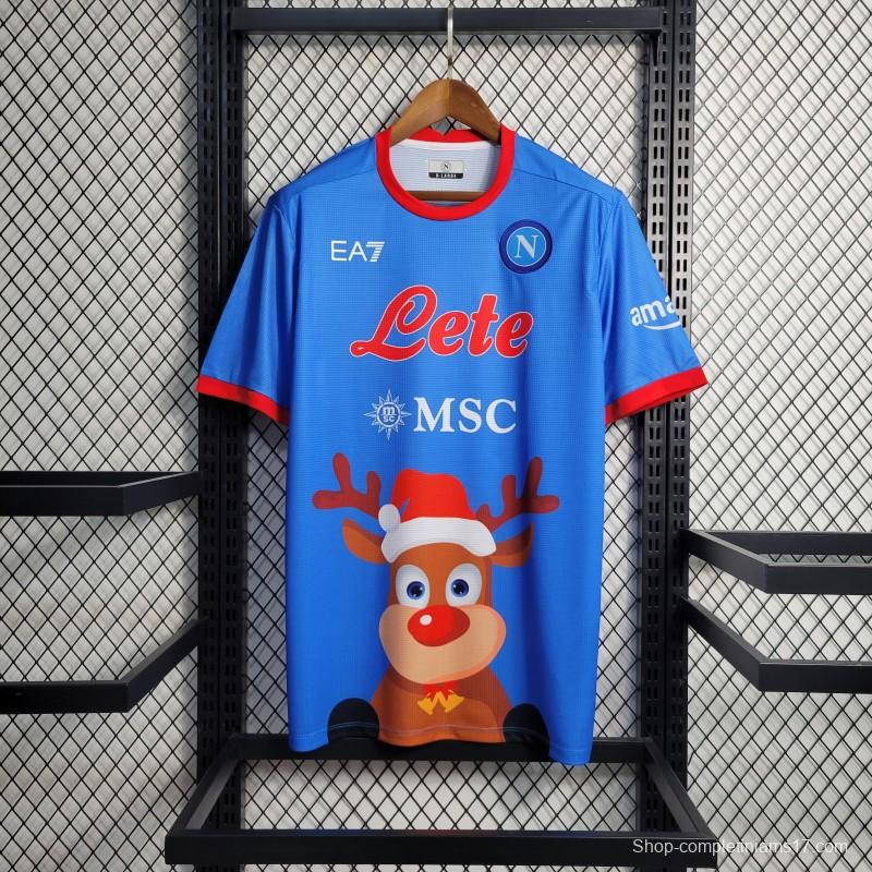 22-23 Napoli Christmas Special Version Blue Jersey