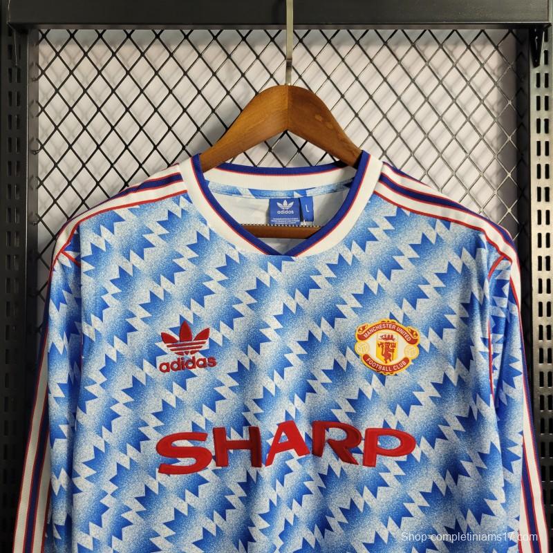 Retro Long Sleeve 90/92 Manchester United Away Jersey
