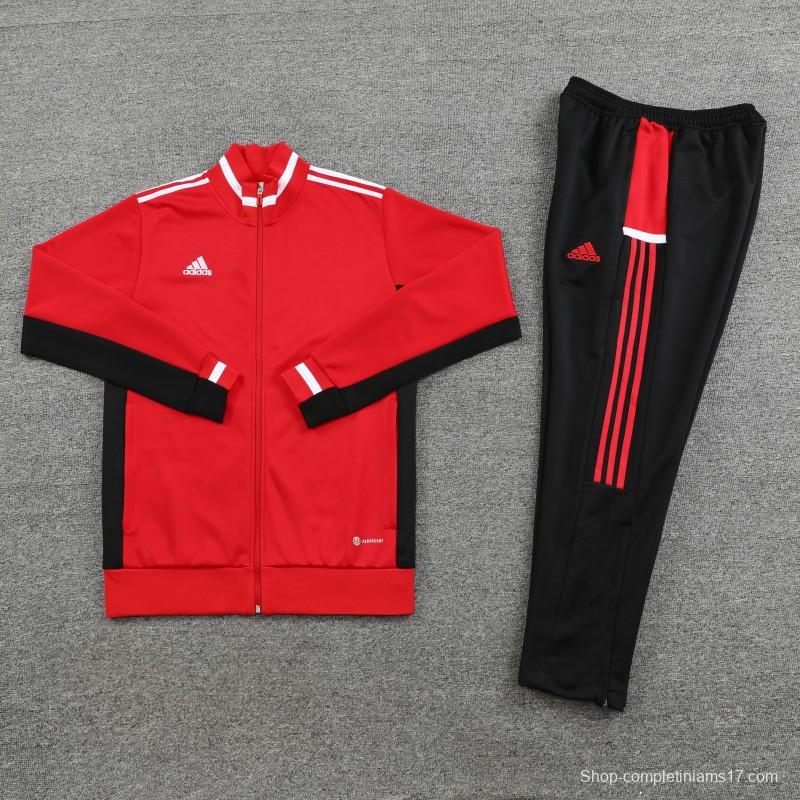 2023 Adidas Red Black Full Zipper Jacket +Pants