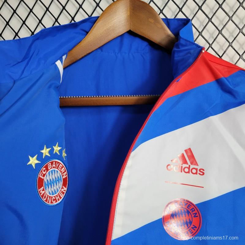 23-24 Bayern Munich Blue Reversible Windbreaker