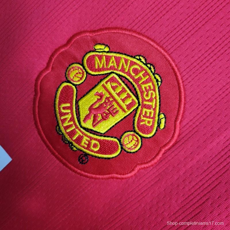 Retro Long Sleeve 07-08 Manchester United Home Premier League Jersey