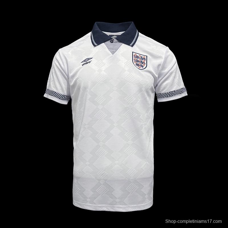 Retro 1990 England Home Soccer Jersey