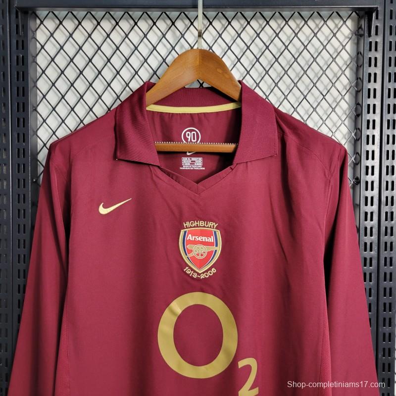 Retro 05-06 Arsenal Home Long Sleeve Jersey