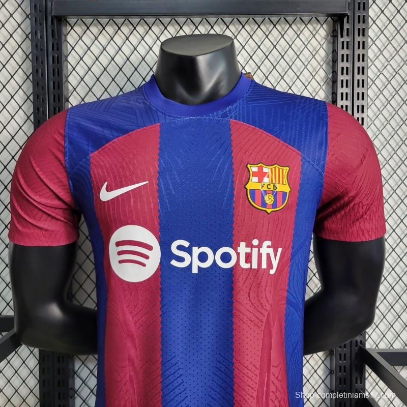 23-24 Players Barcelona Home Player Soccer Jersey