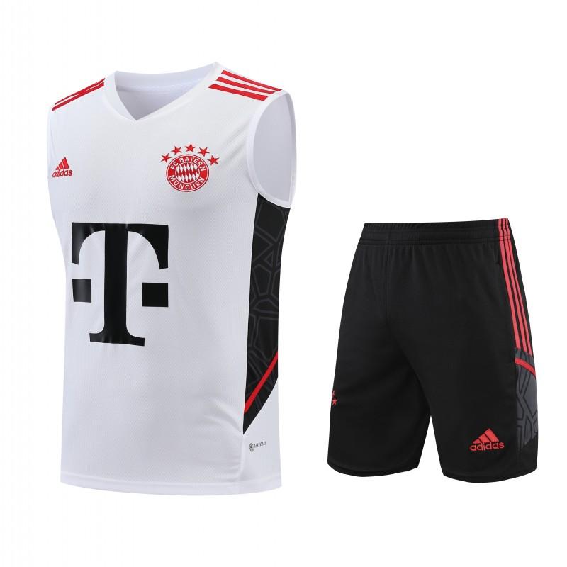 23-24 Bayern Munich White Black Vest Jersey+Shorts