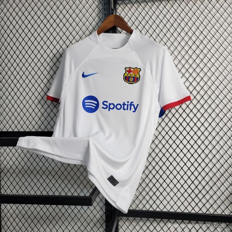 23-24 Barcelona Away White Jersey