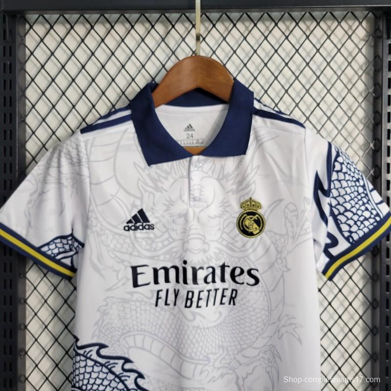 23-24 Kids Real Madrid Special Edition White Dragon Jersey  Size 16-28