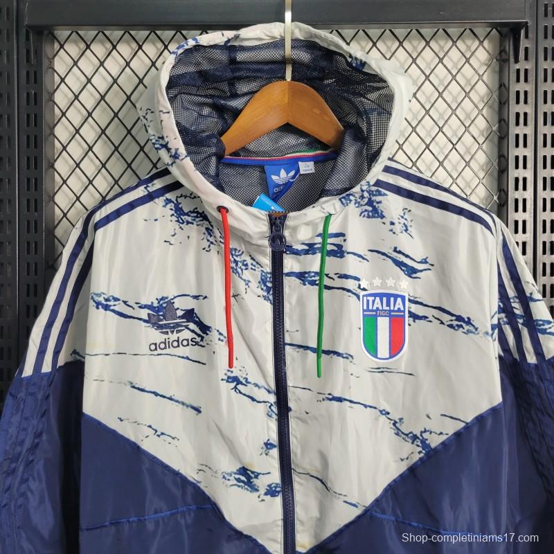 2023 Italy Navy White Windbreaker