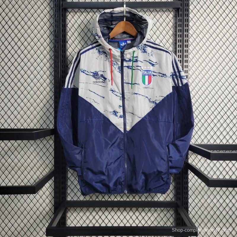 2023 Italy Navy White Windbreaker