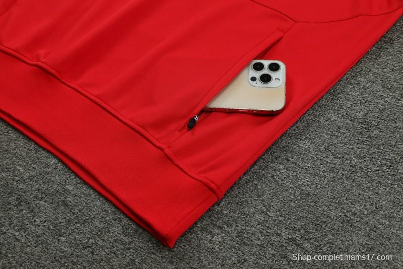 23/24 Arsenal Red/White Half Zipper Jacket+ Pants
