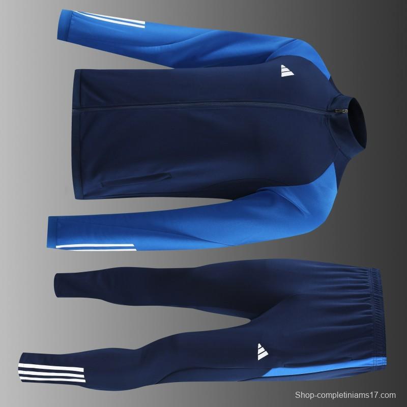 23/24 Adidas Black Blue Full Zipper Jacket+Pants