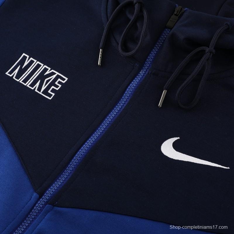 23/24 NIKE Black/Blue Full Zipper Hooide Jacket+Pants