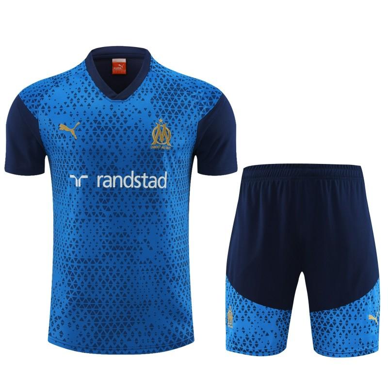 23 24 Olympique Marseille Blue Short Sleeve+Shorts