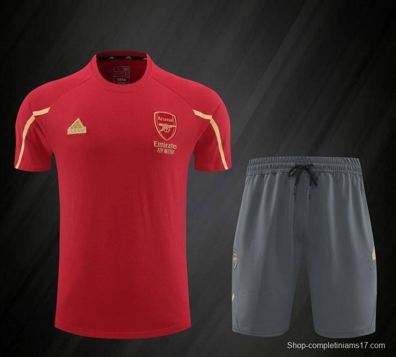 23/24 Arsenal Red Cotton Short Sleeve Jersey+Shorts