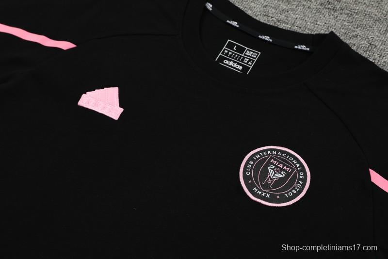 23/24 Inter Miami Black/Pink Cotton Short Sleeve Jersey+Shorts