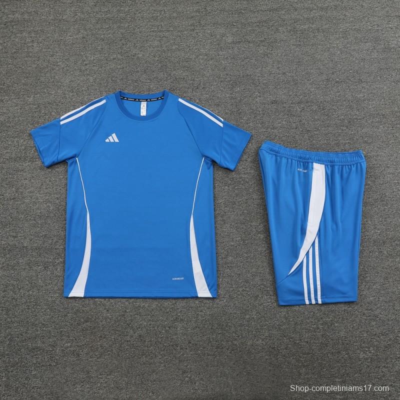 2024 Adidas Blue Short Sleeve Jersey+Shorts