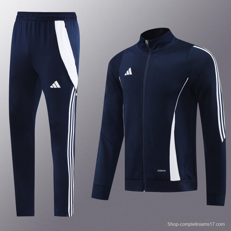 2024 Adidas Navy/White Full Zipper Jacket+Pants