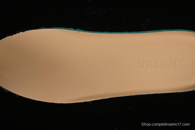 SMILEREPUBLIC Mint Manbo Light Blue Checkered Open Smile Platform Canvas Shoes - G.D4