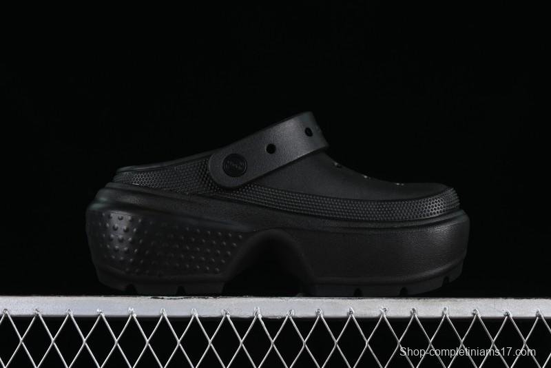 Crocs Classic Clog Retro Beach Sandals with Adjustable Heel Strap and Thick Sole - B.D4