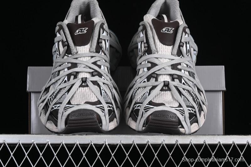 Balenciaga Phantom Sneaker 10th Generation Lace-Up Running Shoes with Transparent Heel Strap - W3XLL2097