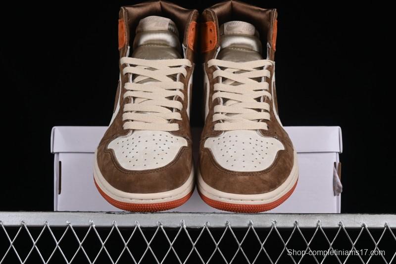 Nike Air Jordan 1 High OG Basketball Shoes in Dusted Clay & Dune Colorway - FQ2941-200
