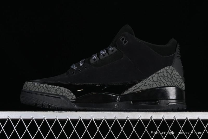Nike Air Jordan 3 Retro Sneakers in Black with Elephant Print - CK9246-168