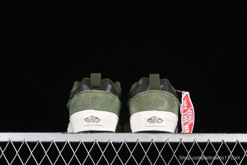 Vans Classics Knu Skool Camo Army Green Chunky Tongue Platform Sneakers - VN0007QC0WD