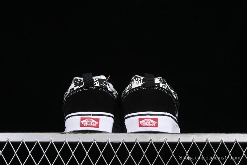 Vans Classics Knu Skool Checkerboard Graffiti Chunky Tongue Skate Shoes - VN0009QC6BT