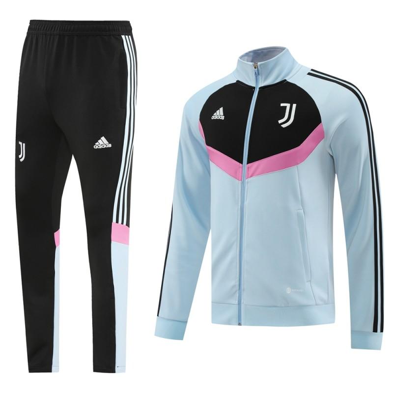 24/25 Juventus Light Blue/Black Full Zipper Jacket +Long Pants