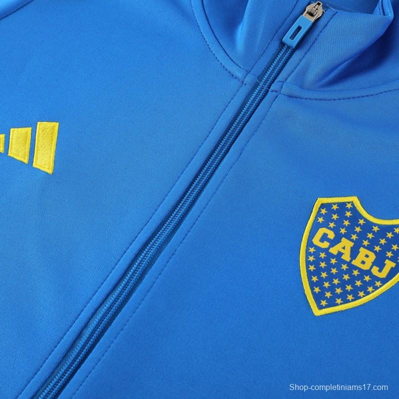 24/25 Boca Juniors Blue Hoodie Full Zipper Jacket +Long Pants