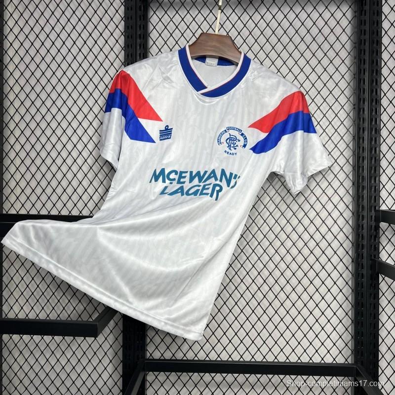 Retro 90/92 Glasgow Rangers Away White Jersey