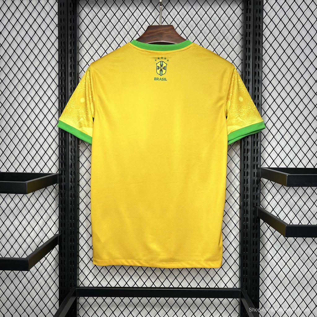 2024 Brazil Christ Yellow Goalkeeper Special Jersey