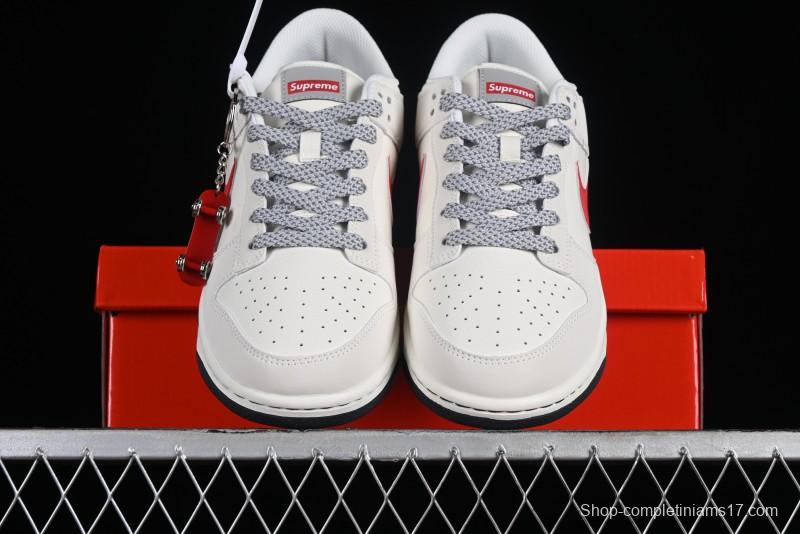 Supreme x Nike SB Dunk Low Casual Skate Shoes with Zoom Air Cushion - DQ1098-333